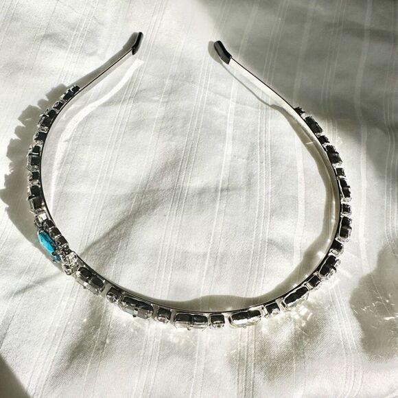 Super sparkly bright blue rhinestone headband - Picture 3 of 6